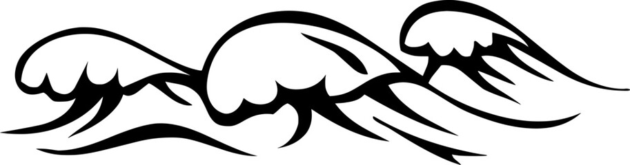 Simple sea ocean waves line vector illustration