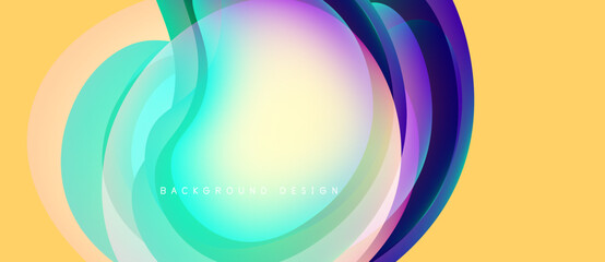 Abstract flowing shapes, vibrant colors blend. Soft gradients create dynamic visual effect. Modern design, perfect background element.