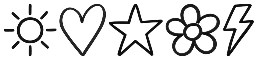 Obraz premium Simple black outline symbols