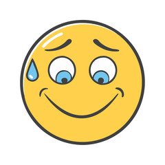 Fototapeta premium smiling face with a tear emotional balance icon
