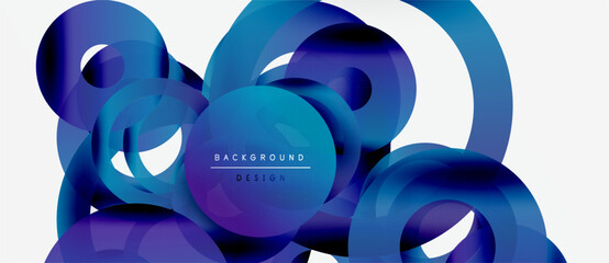 Abstract flowing shapes, blue gradients, white space. Modern design element, dynamic composition, visual texture.