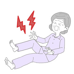足がつったシニア女性2