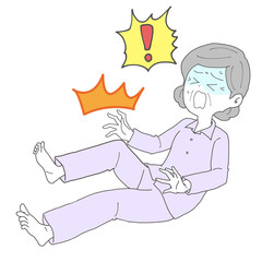 足がつったシニア女性3 青ざめる