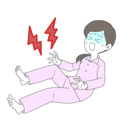足がつった女性2　青ざめる