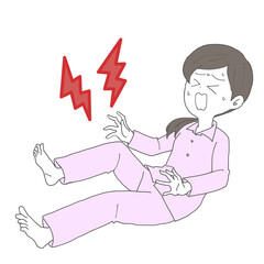 足がつった女性2　