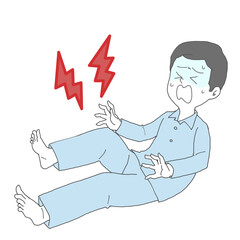 足がつった男性2　青ざめる