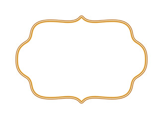 Golden shiny 3d frame. Luxury ornamental border in oriental style. Arabic window, arabesque frame, Indian decorative element. Realistic object mockup for photo frame. Vector for certificate, vignette