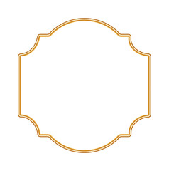 Golden 3d frame in oriental style. Vintage realistic ornamental border. Luxury shining Arabic window, Indian decorative element, morocco shape. Vector illustration for certificate, label, stamp