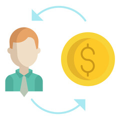 male investor flat icon design