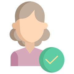 tick mark women flat icon design