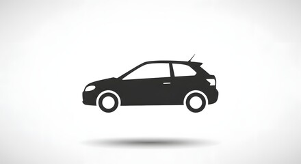 Fototapeta premium Stylized graphic illustration of a compact three-door hatchback car silhouette, ideal for automotive-themed designs, app interfaces, transportation solutions, or general vehicle concept visuals