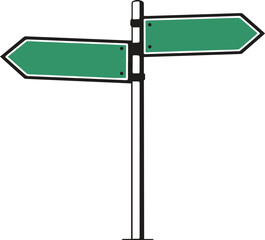 Illustration of blank road signs