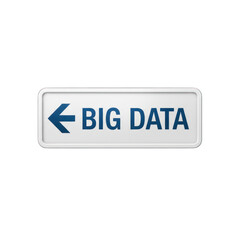 Fototapeta premium White digital button with blue left arrow and 'BIG DATA' text on black background