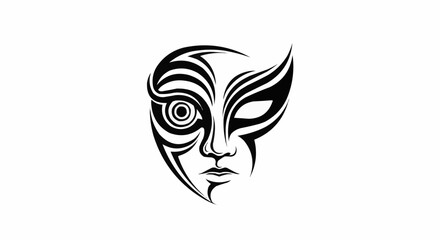 tribal mask tattoo