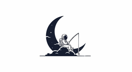 silhouette of a astronaut on the moon © GONYONG