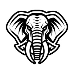 Set of Glyph Style Wild Elephant Icons 

