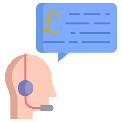 customer chat euro flat icon design