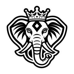 Set of Glyph Style Wild Elephant Icons 


