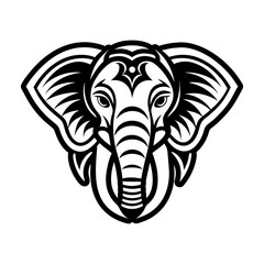 Set of Glyph Style Wild Elephant Icons 

