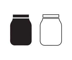 Minimal simple jar icons on white background