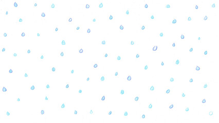 雨t203-0,Hand drawn blue water drop pattern on white background