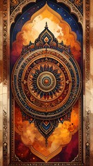 Ornate celestial mandala in a decorative archway