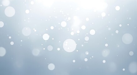 Light Blue Abstract Design with Glittering White Bokeh Circles and Sparkles