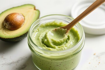 homemade hair mask with avocado