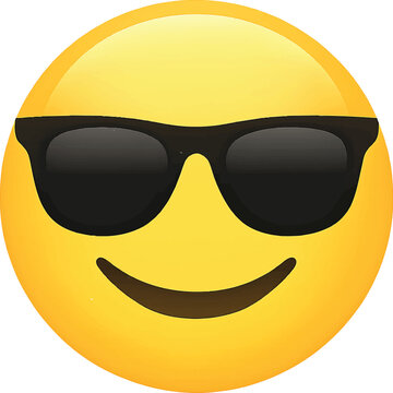 Cool Smiley Emoticon with Sunglasses &ndash; High-Resolution Transparent PNG Vector Emoji
