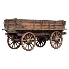 Fototapeta premium Aged wooden wagon, sturdy wheels