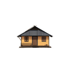 Simple rural house illustration isolated on transparent background