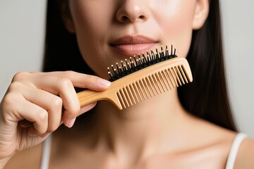 woman using wide-tooth comb