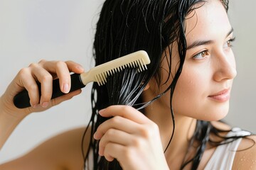 gentle detangling of wet hair
