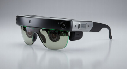 Augmented reality glasses futuristic technology device with transparent background