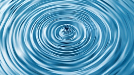 stylized circle ripple pattern in crisp vector form, central water drop crown and radiating wave rings on a seamless transparent canvas