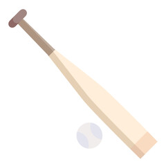 base ball with bat flat icon design