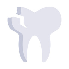 broken tooth flat icon design