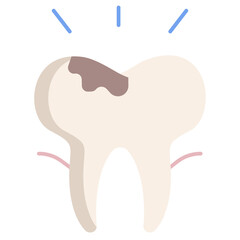 decay tooth flat icon design
