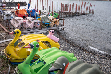 中禅寺湖のスワンボート