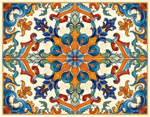 Ornate floral tile pattern