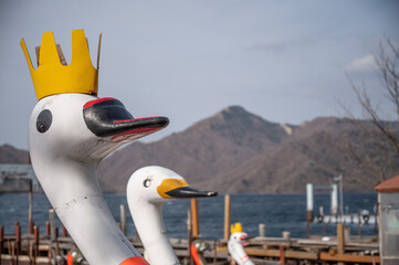 中禅寺湖のスワンボート
