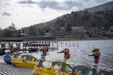 中禅寺湖のスワンボート