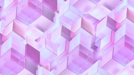 3d abstract pink geometric cube or square background