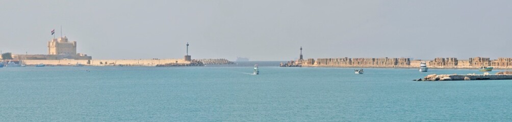 Citadel of Qaitbay 15th-century defensive fortress located on the Mediterranean sea coast, in...