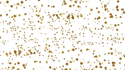 flying gold grains on a white background