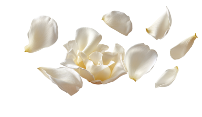 White rose petals, scattered