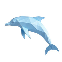 Fototapeta premium Low Poly 3D Rendering of an Aquatic Mammal Isolated on White Background
