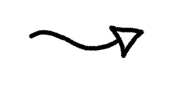 black arrow isolated using KYLE Inking on white background