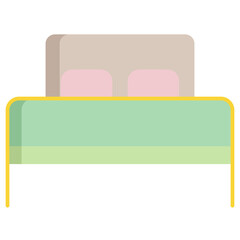 double bed flat icon design