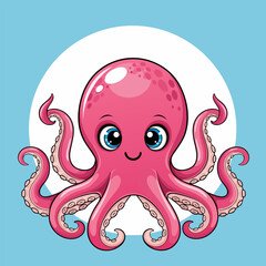Happy World Octopus Day Celebration With Cute Pink Octopus Illustration - A Joyful Marine Life Day